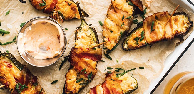 Twin Eagles Partner Heartbeet Kitchen’s Pimento Cheese Stuffed Grilled Jalapeño Poppers